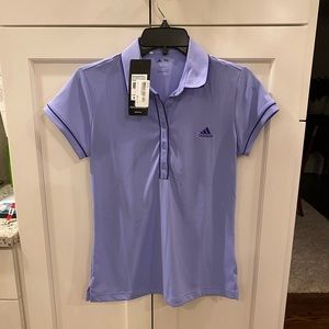 NWT Periwinkle Adidas golf shirt.